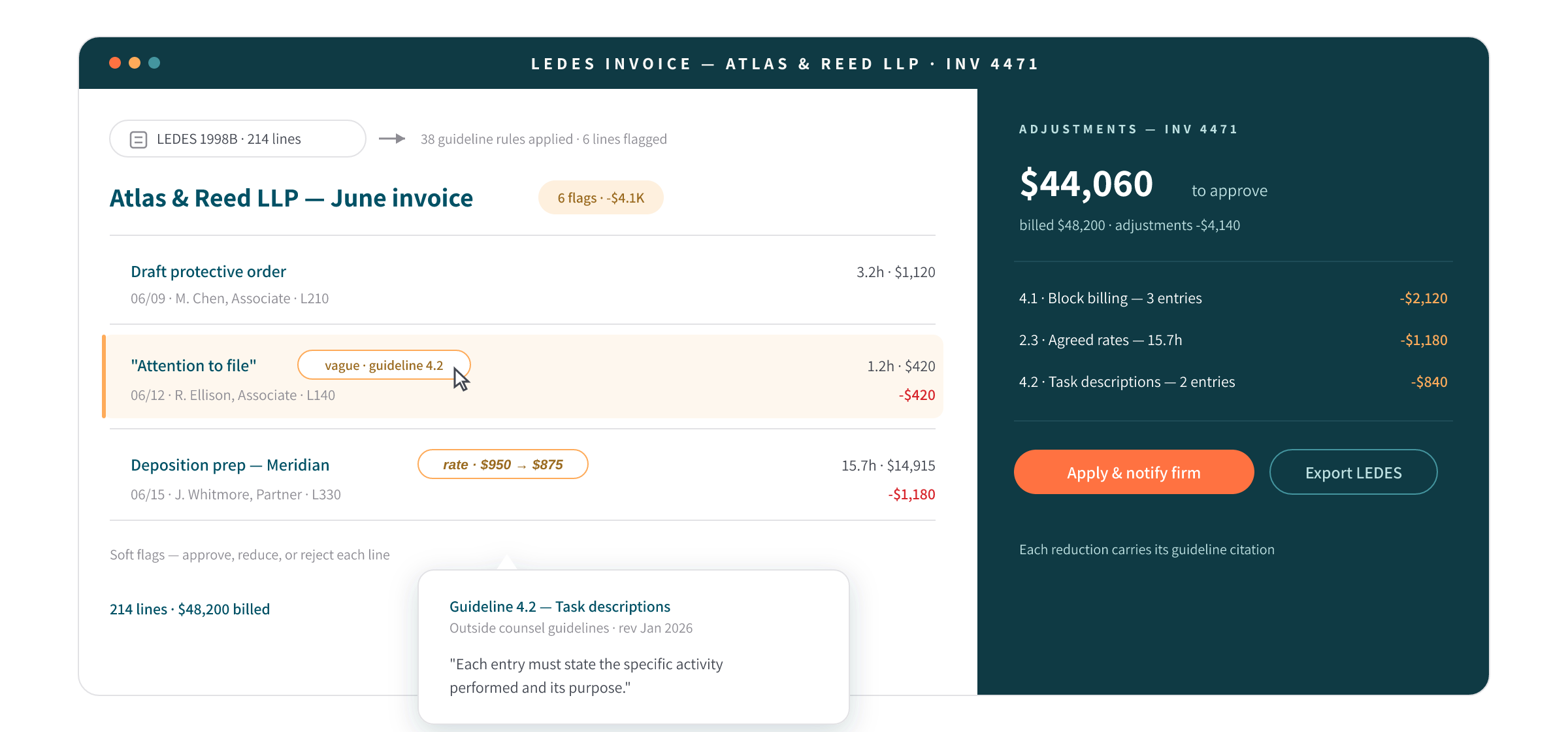 Legal eBilling invoice review illustration
