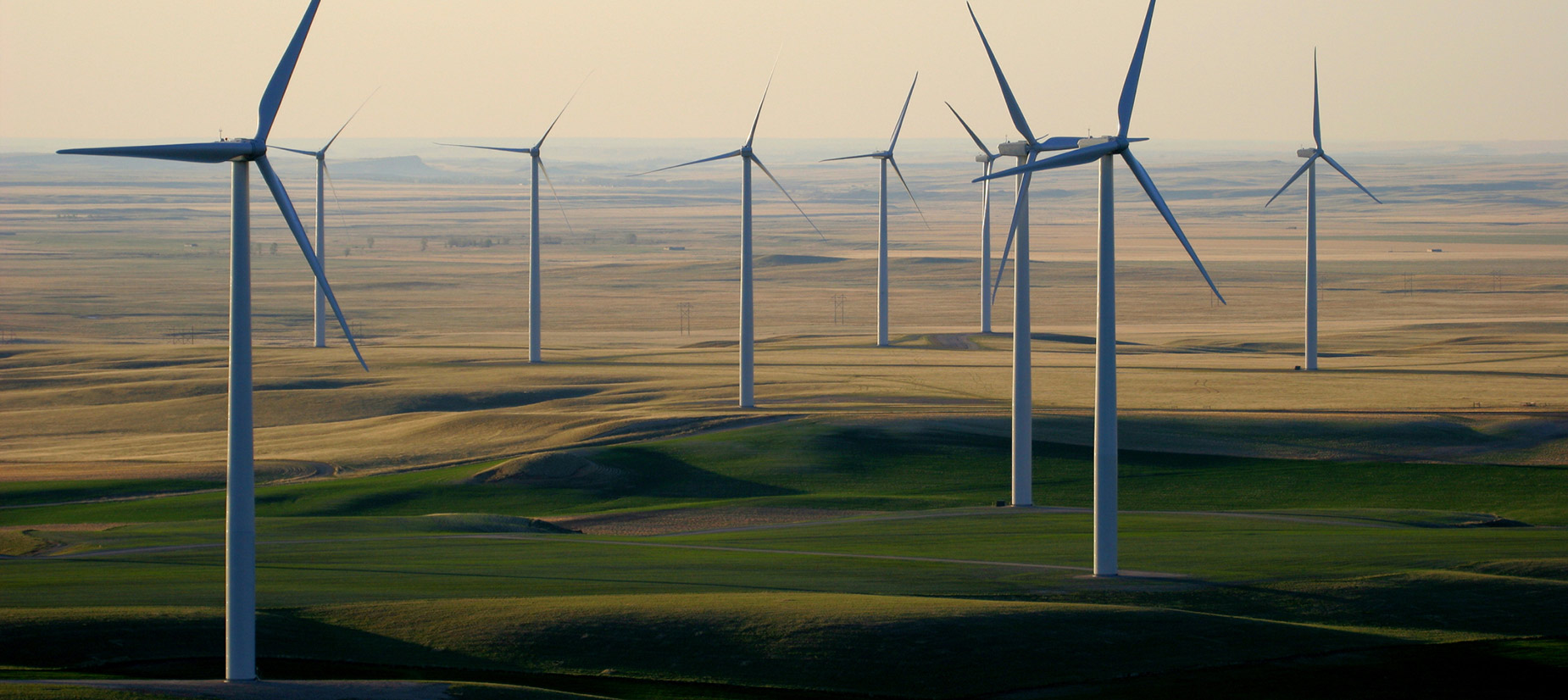 Kansas wind farms across the plains
