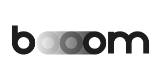 Booom brand logo in simple black font.