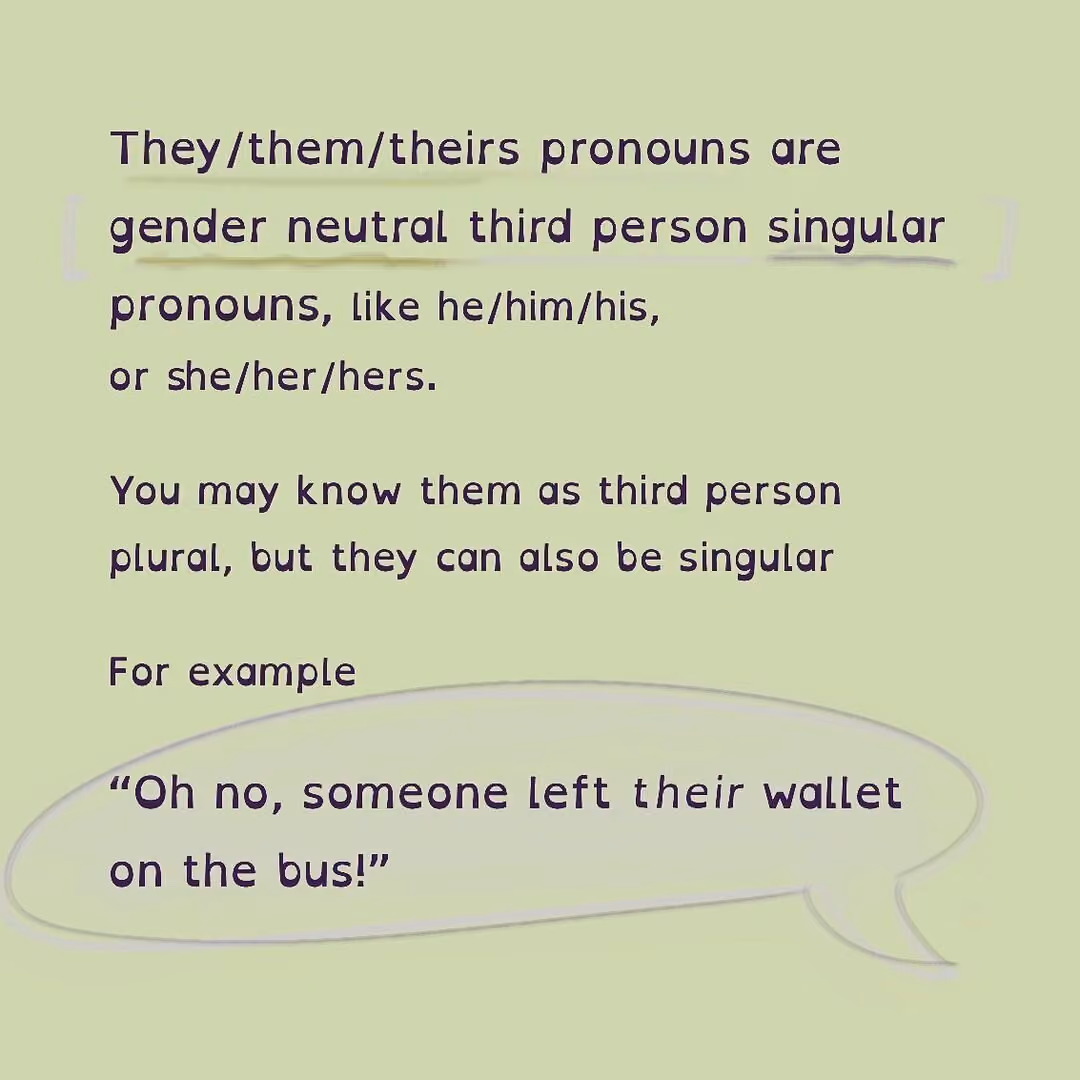 They/Them/Theirs Pronoun