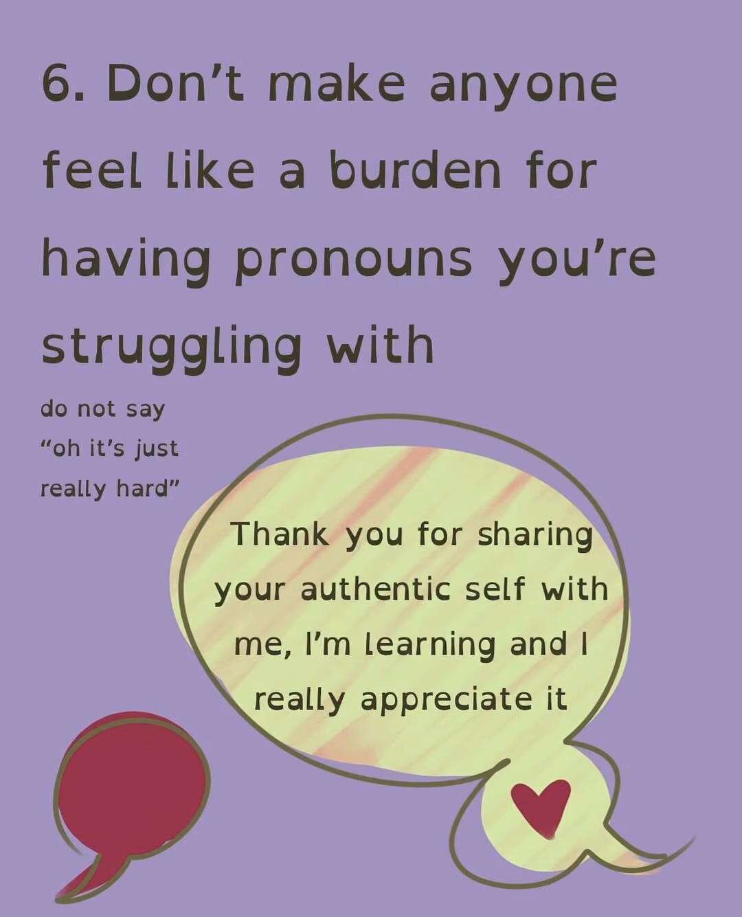 Don't make anyone feel like a burden