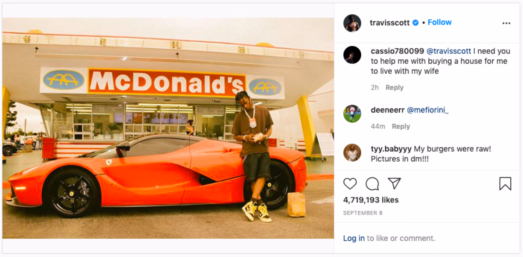 Ferrari In Front Of Mcdonald's