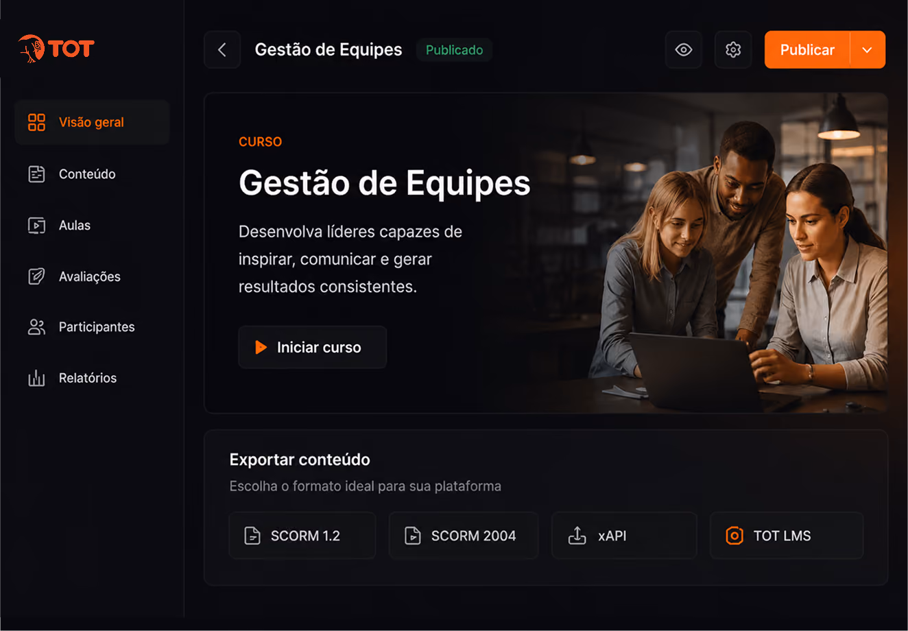 Etapa de publicação de conteúdo
