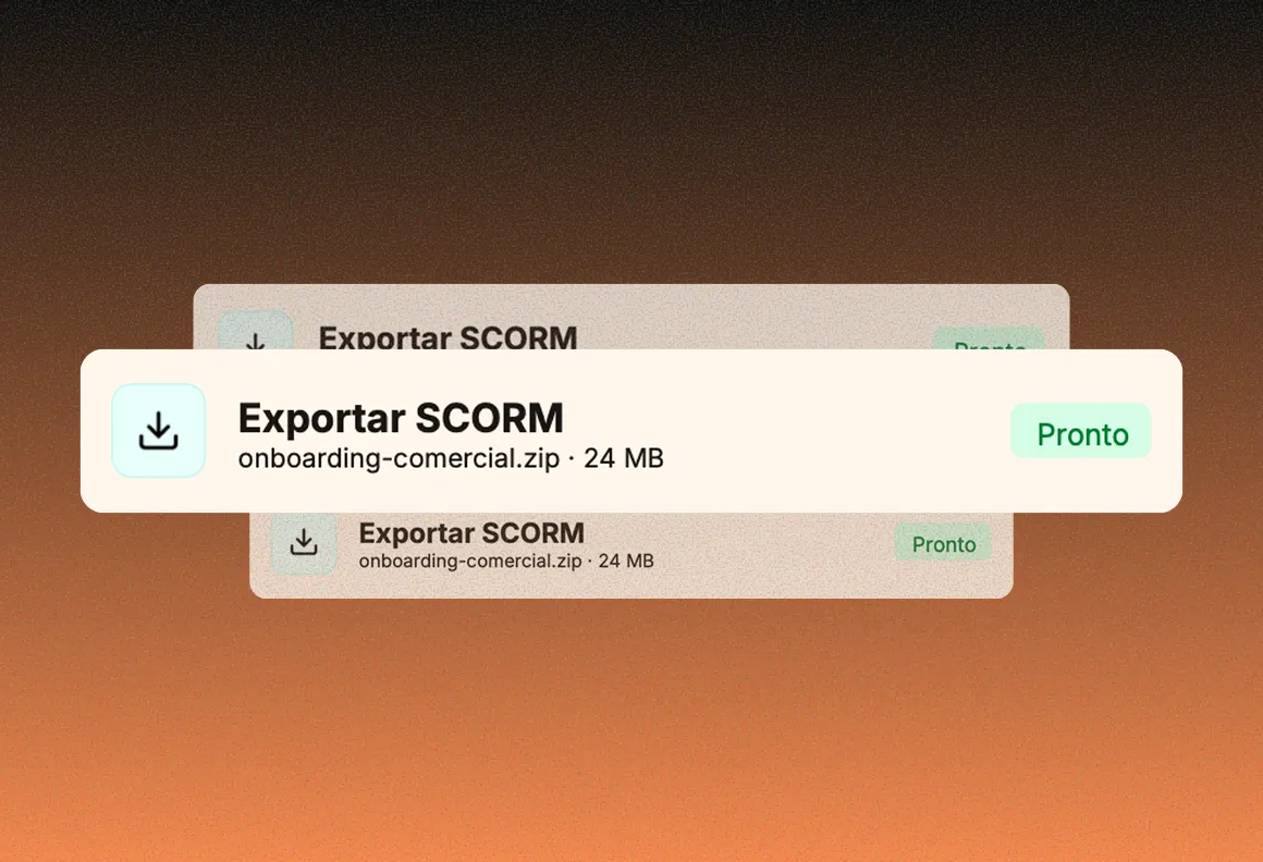 Etapa de exportação de conteúdo
