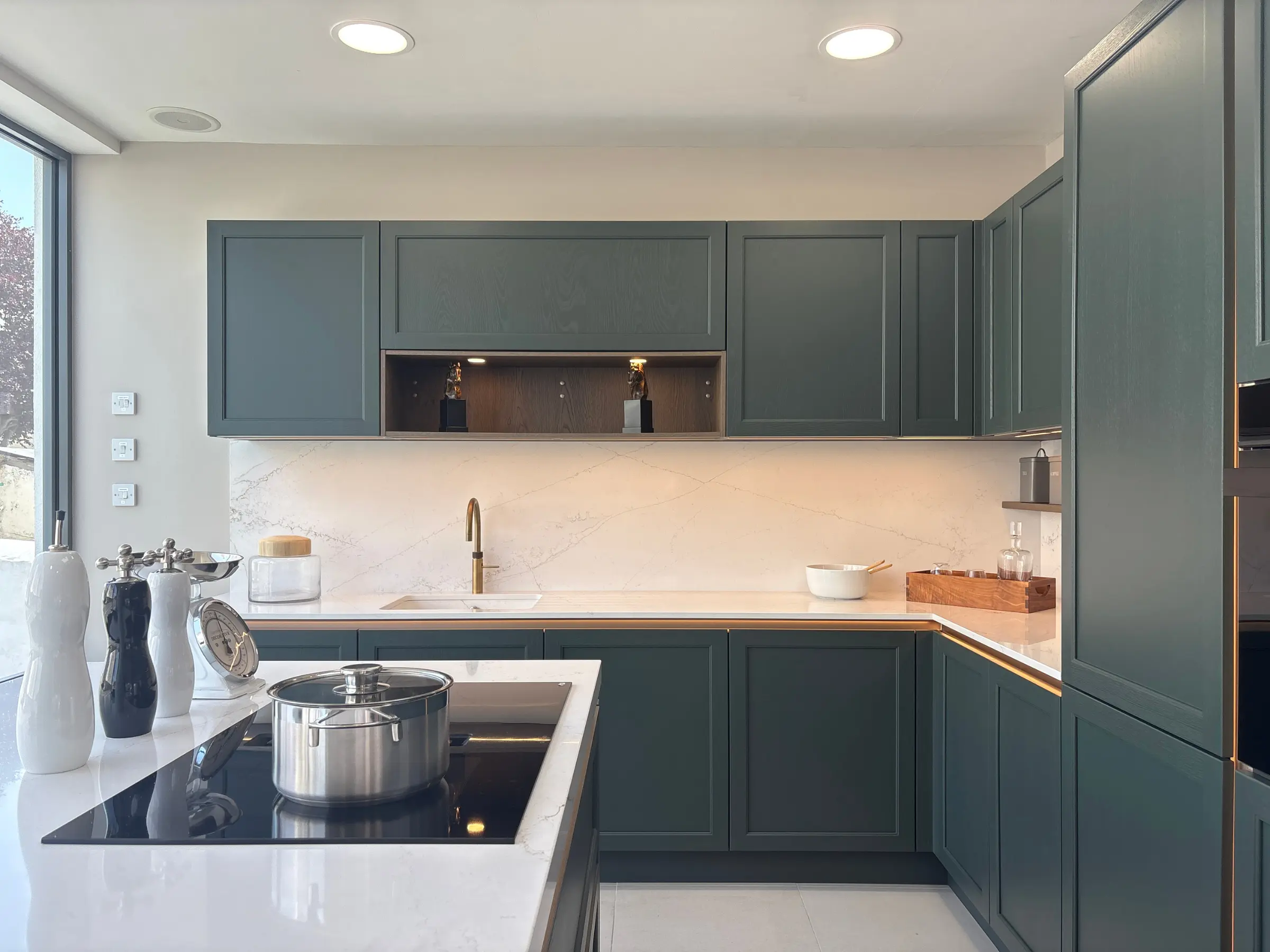 Platinum Interiors' Nolte Neo kitchen display in their showroom on St Claire Hill, St Sampsons