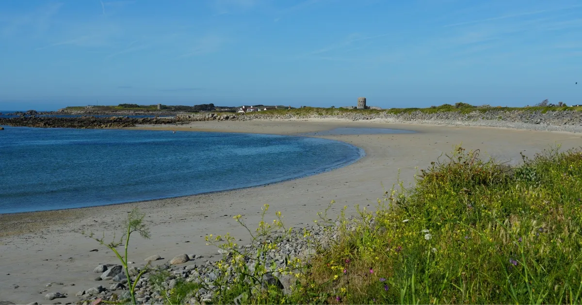 Vazon beach on sunny day