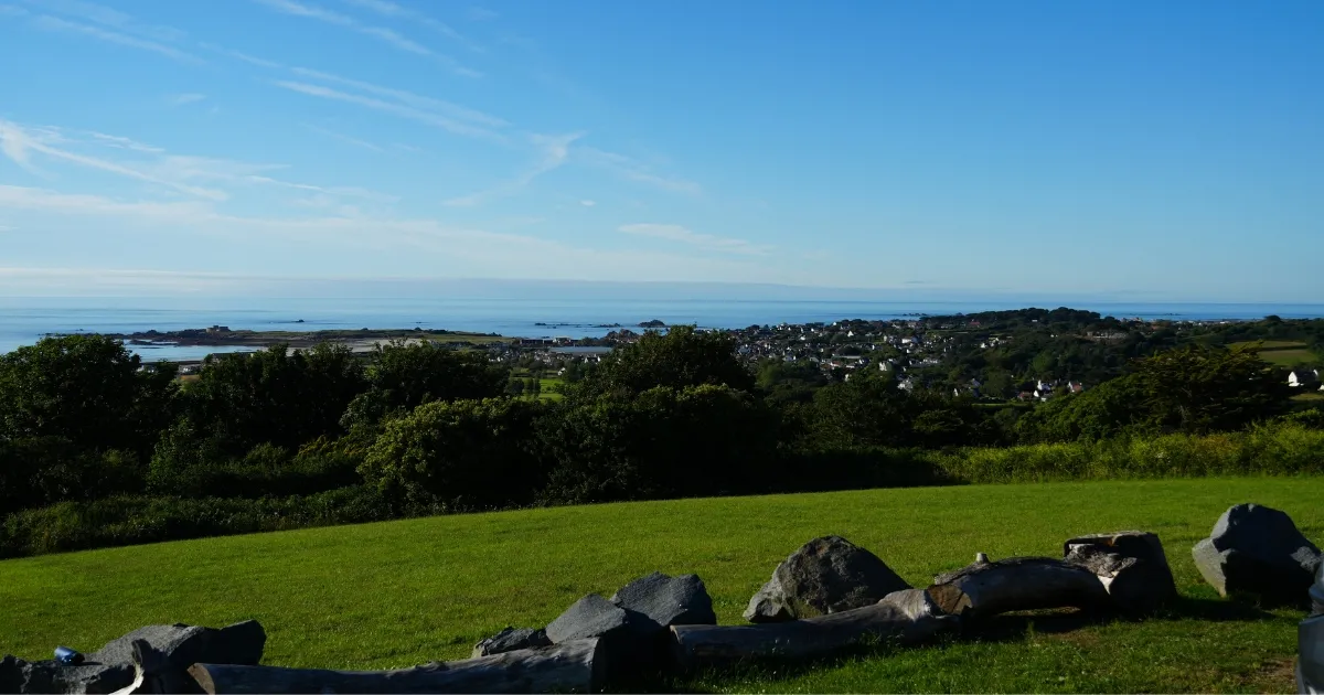 Castel viewpoint, overlooking Vazon on a sunny day