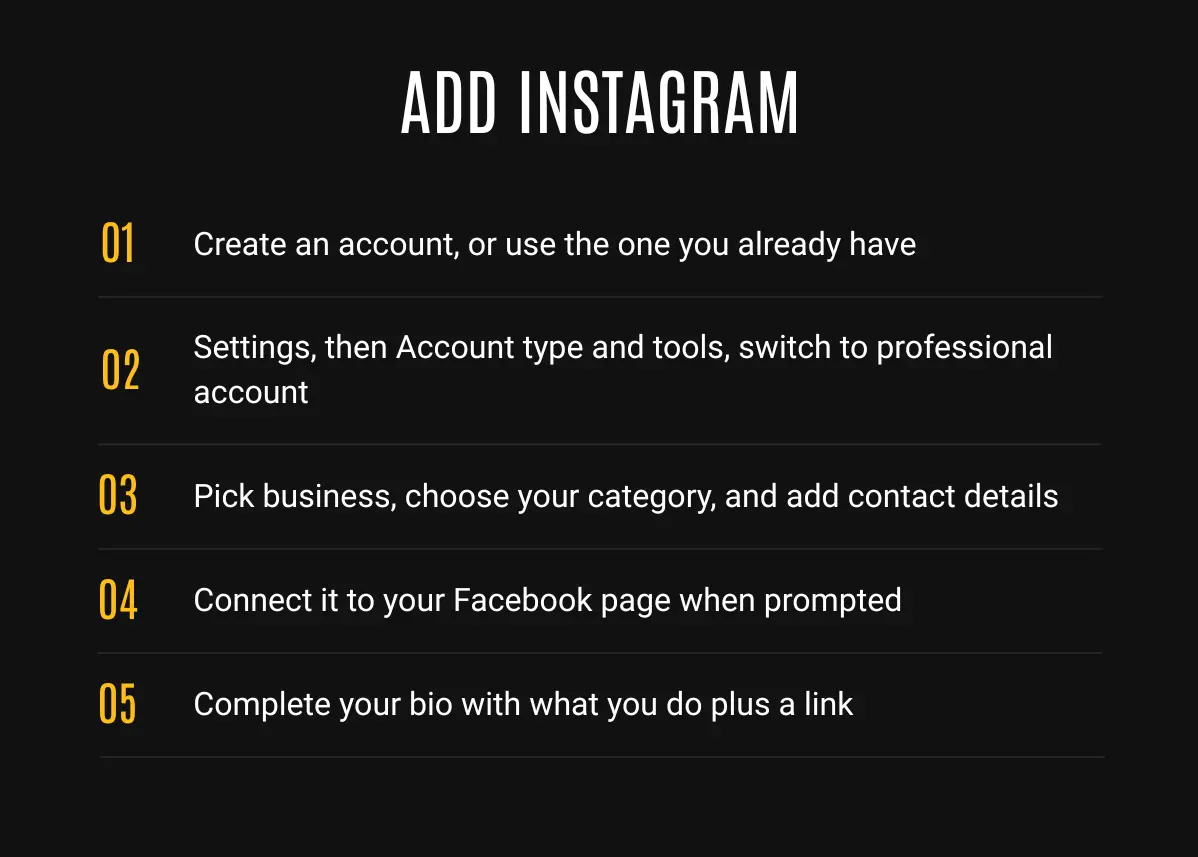 Add Instagram in 5 steps, from switching to a professional account to connecting your Facebook Page