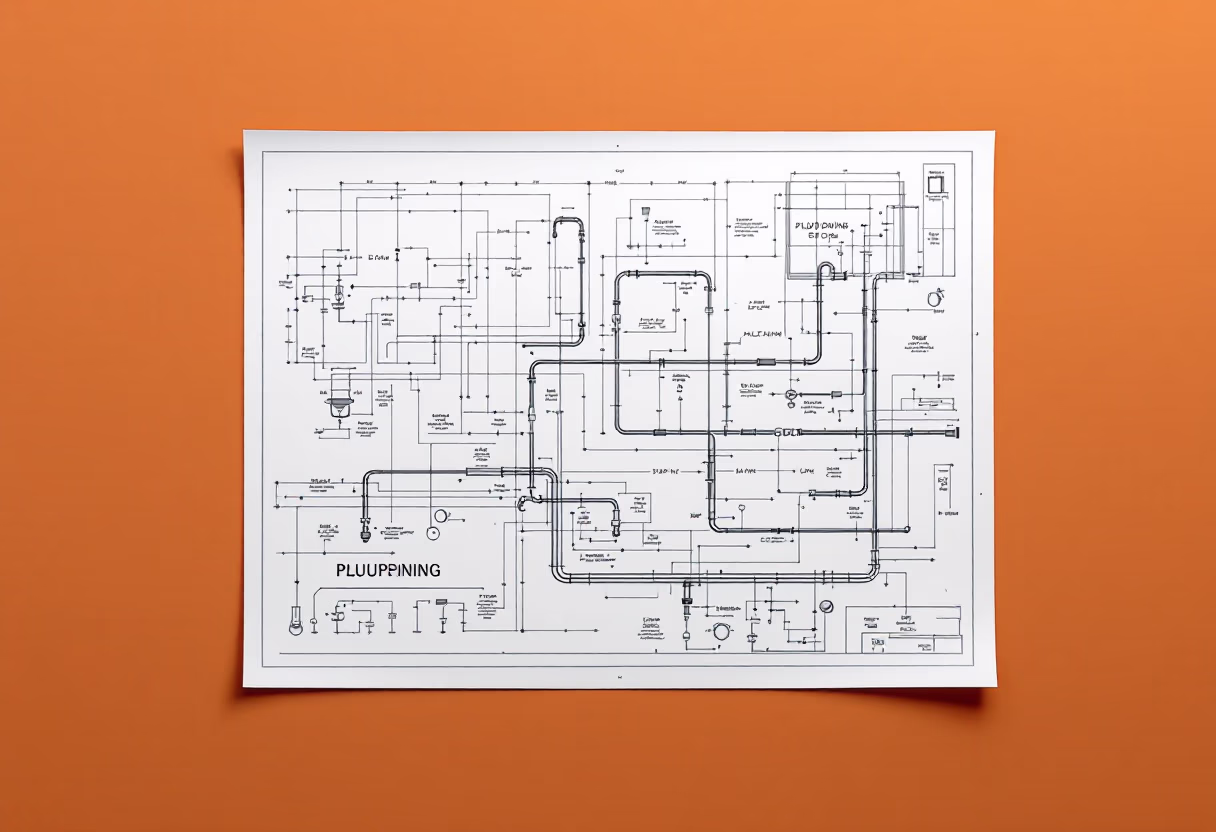 [background image] image of plumbing blueprints