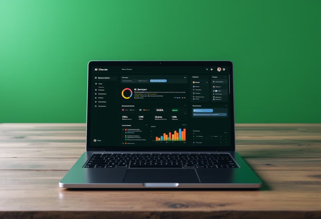 [interface] image of a laptop with software interface (for a ai developer tools)
