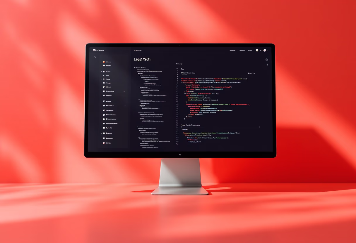 image of code on a computer screen (for a legal tech)