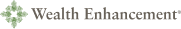 Wordmark logo with stylized leaf icon followed by text 'Wealth Enhancement'