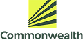 Commonwealth logo with stylized yellow-green rays extending upward from the left.