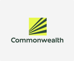 Commonwealth logo consisting of a yellow square with green rays extending from the bottom left corner.
