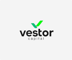 Vestor Capital logo with stylized green checkmark above black text.
