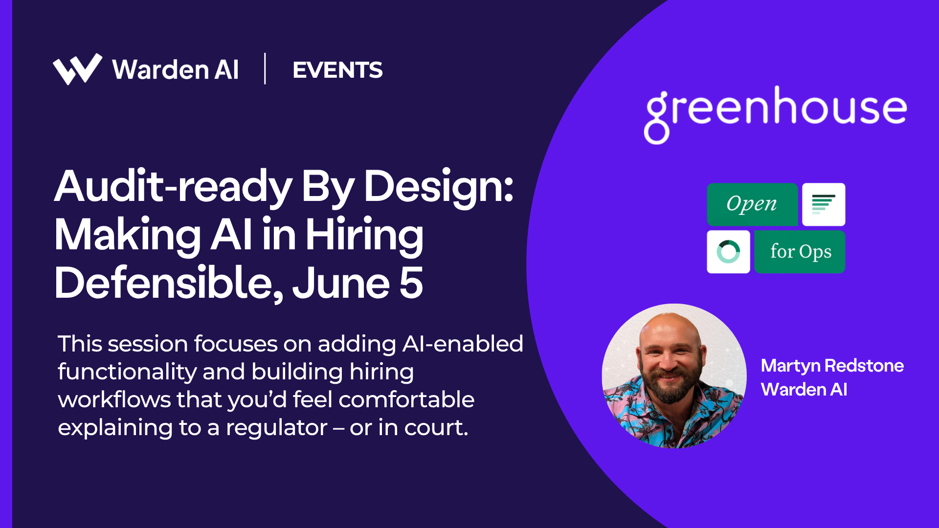 Audit-ready By Design: Making AI in Hiring Defensible - New York City, June 5