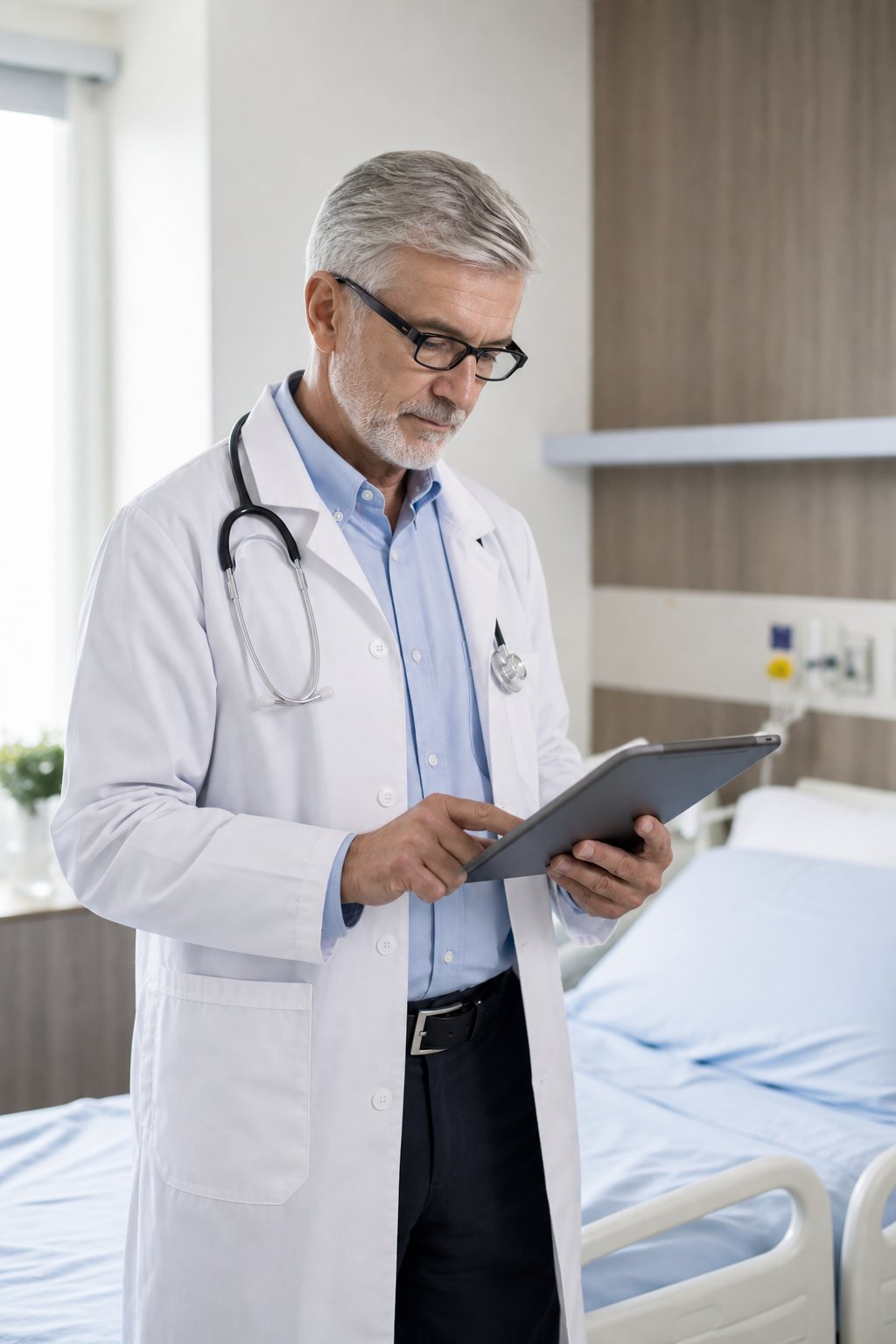 Clinician reviewing temperature data