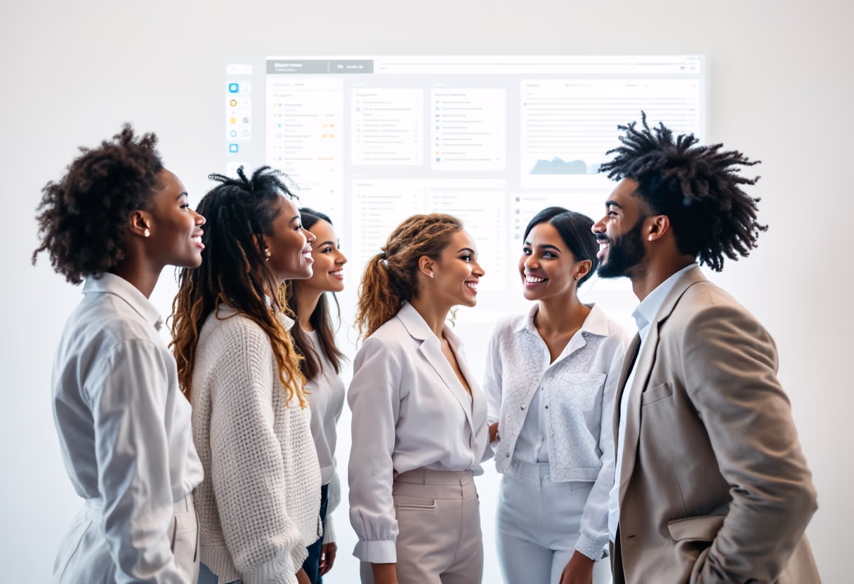 image of team discussion (for a hr tech)