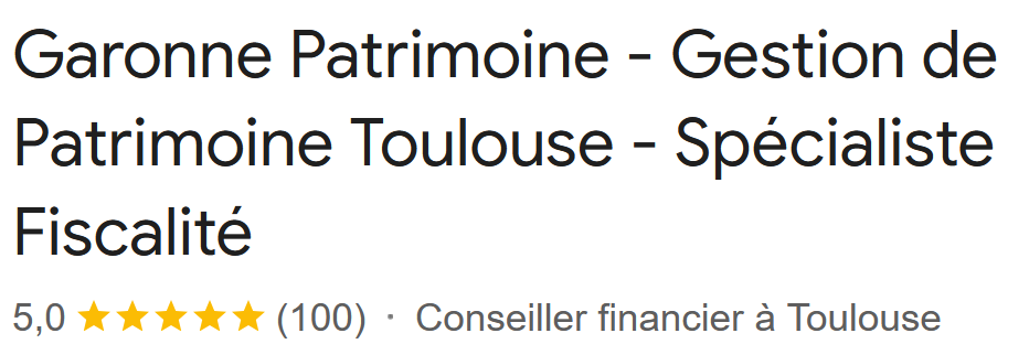 Avis Google du bureau de Toulouse de Garonne Patrimoine, noté 5 sur 5