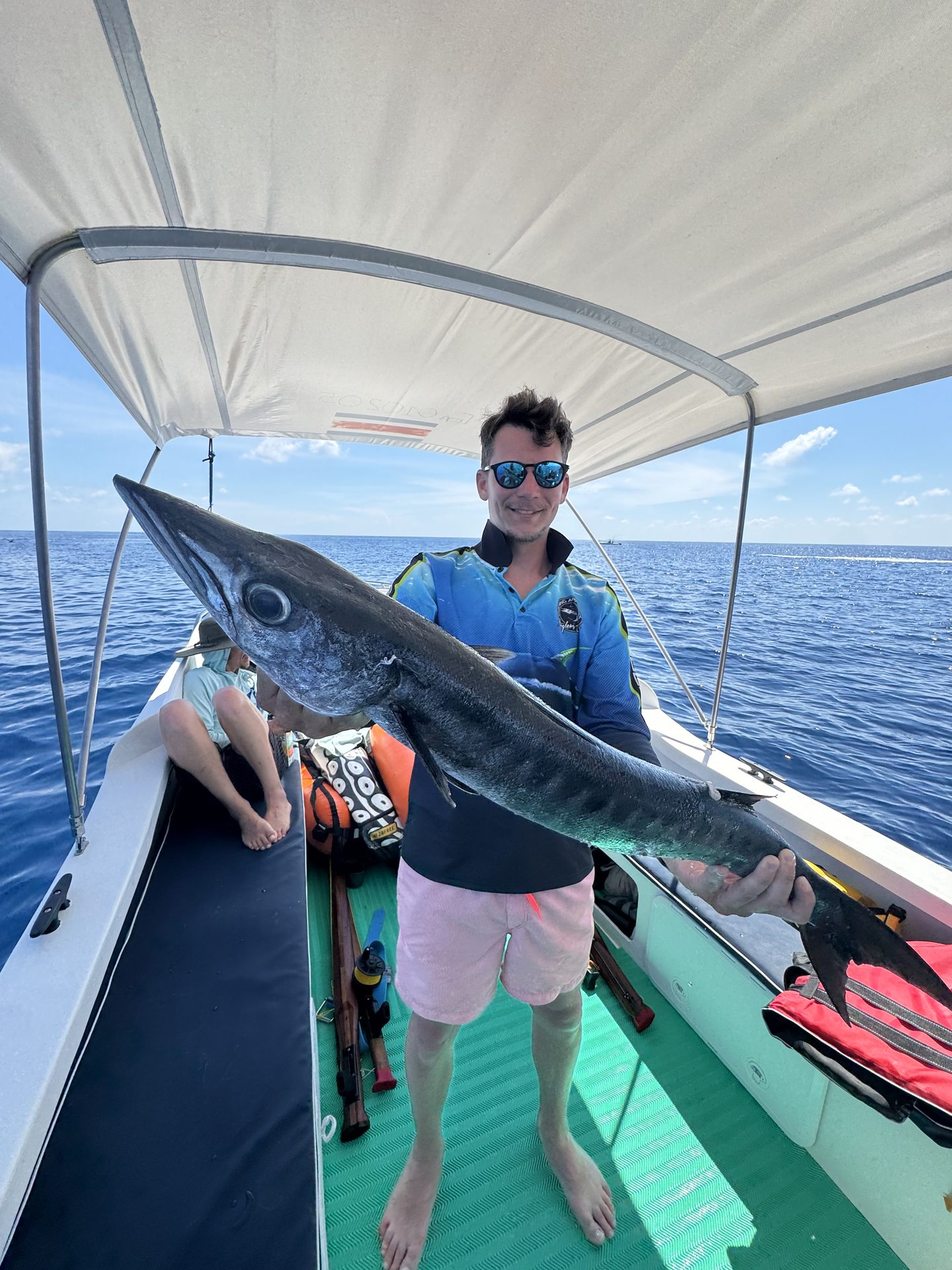 A guest with a catch after a bluewater trip