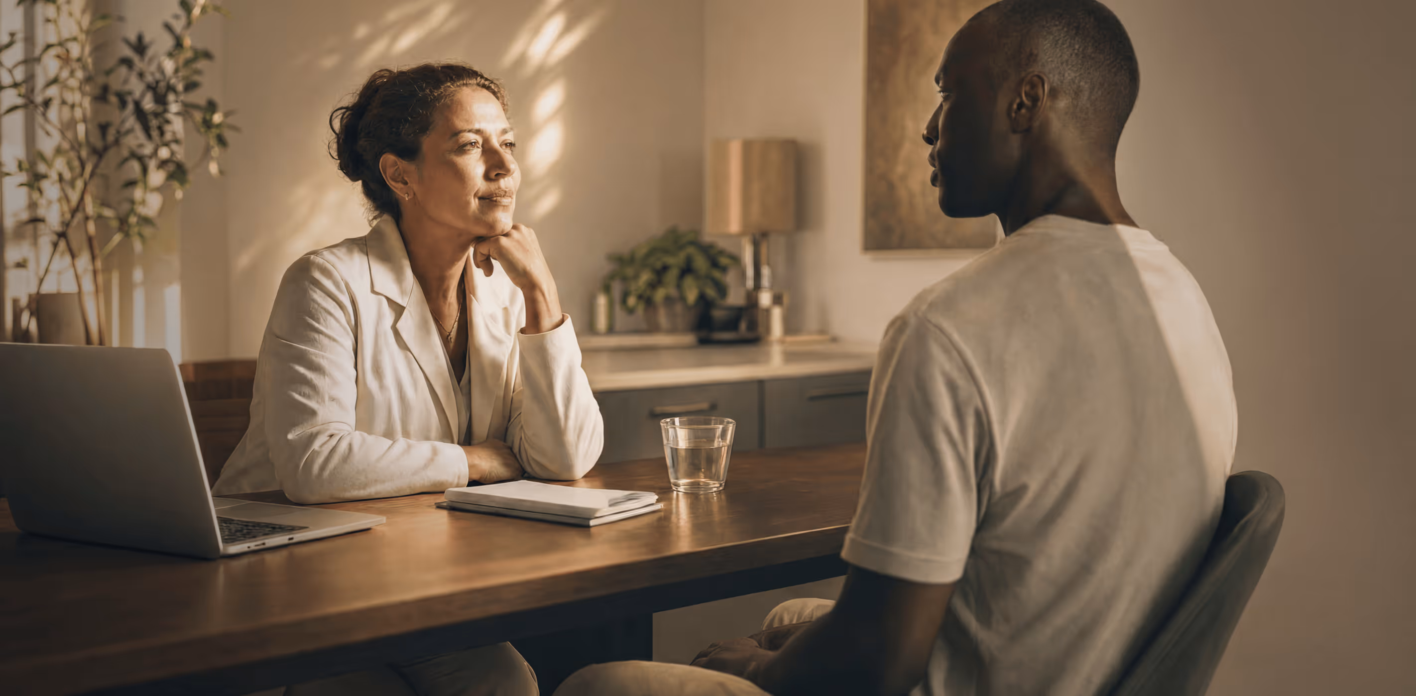 Médica atendendo paciente em consultório médico