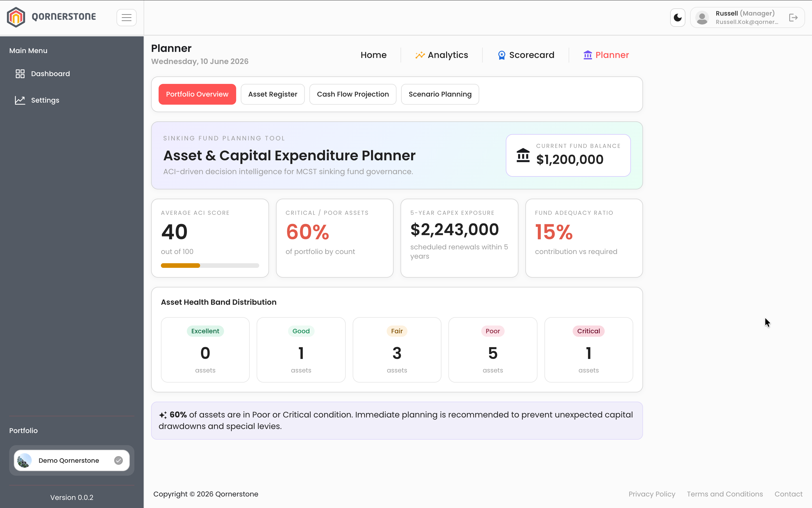 Qornerstone — owner account, payments & transactions