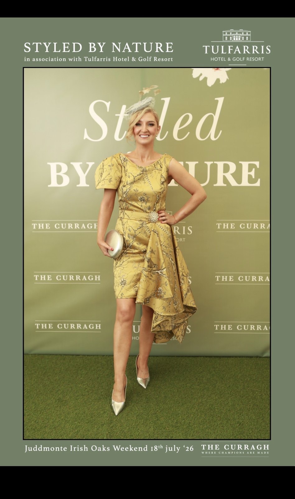 Dawn Knight in the dress she made from repurposed curtains