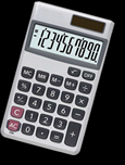 An image of a four-function calculator.