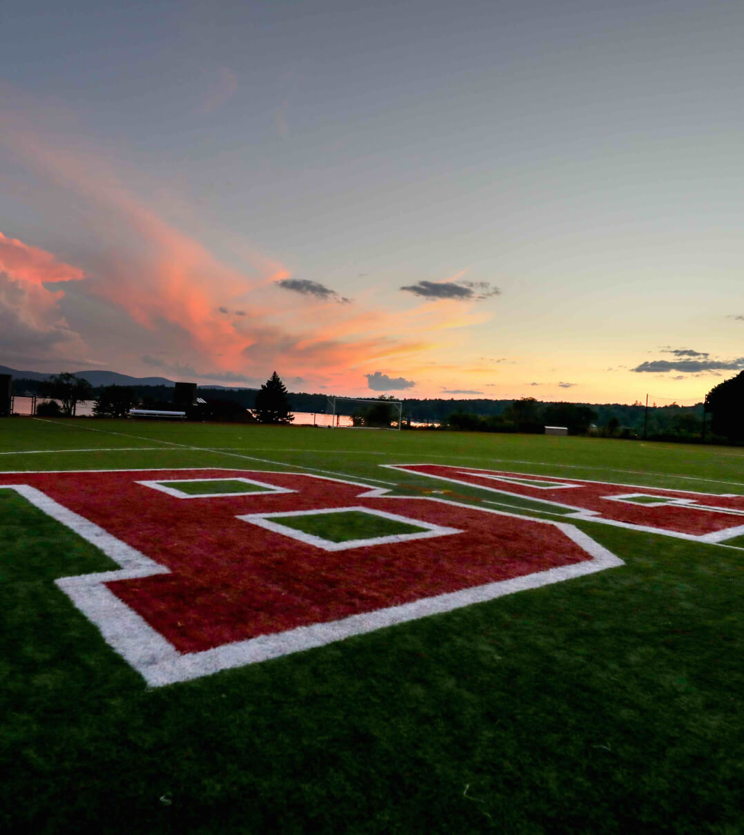Sunset over the Brewster athletic field.