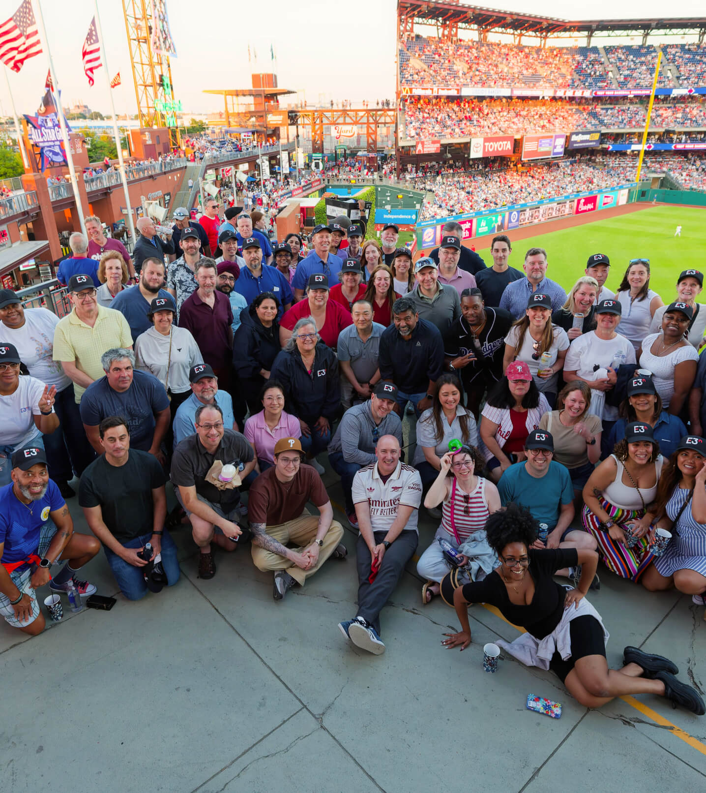 The E3n team at a Phillies game.