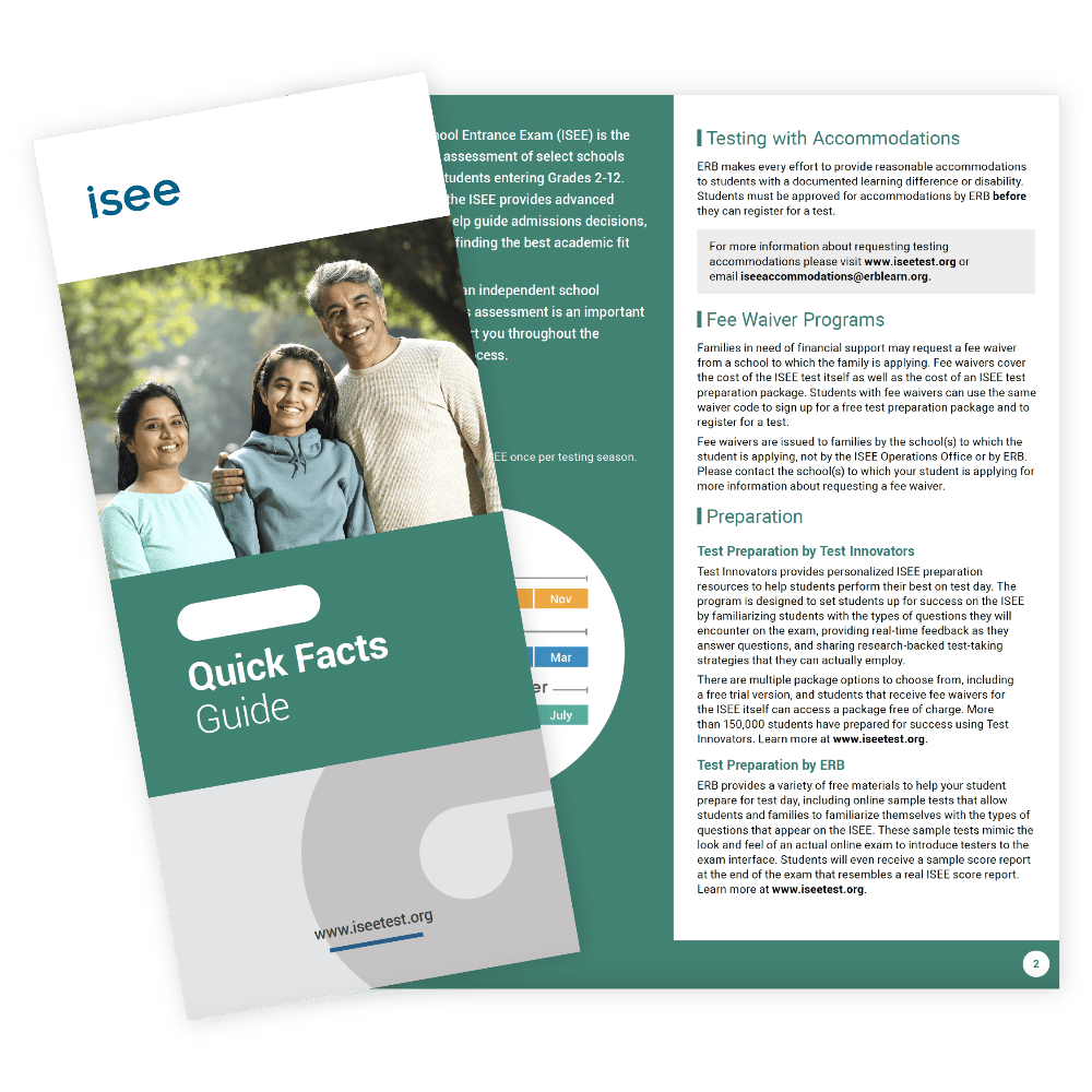 Preview of the ISEE Quick Facts Guide