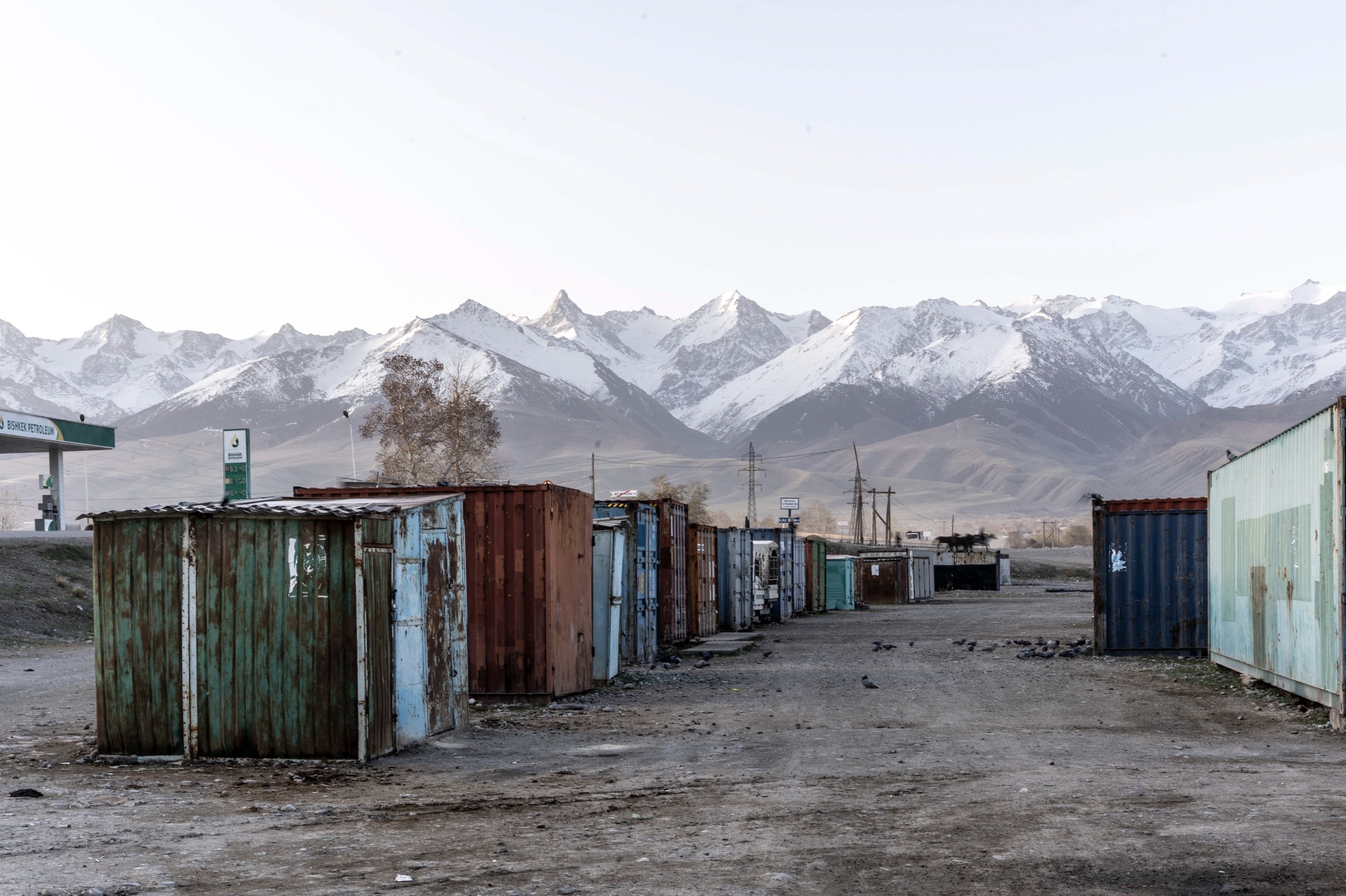 A Sunday market scene in rural Kyrgyzstan