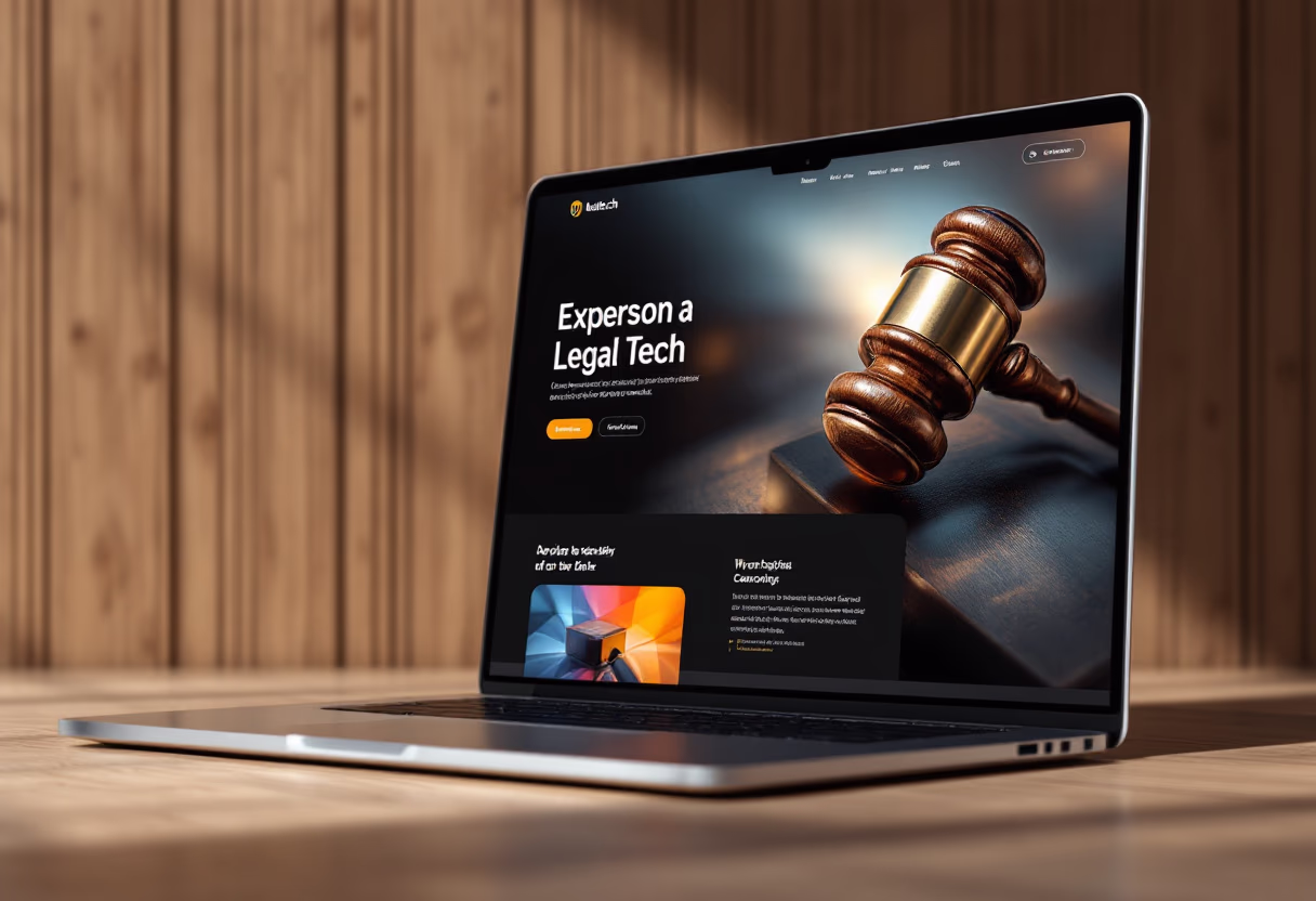 [digital project] website homepage on a laptop for an ai legal tech company