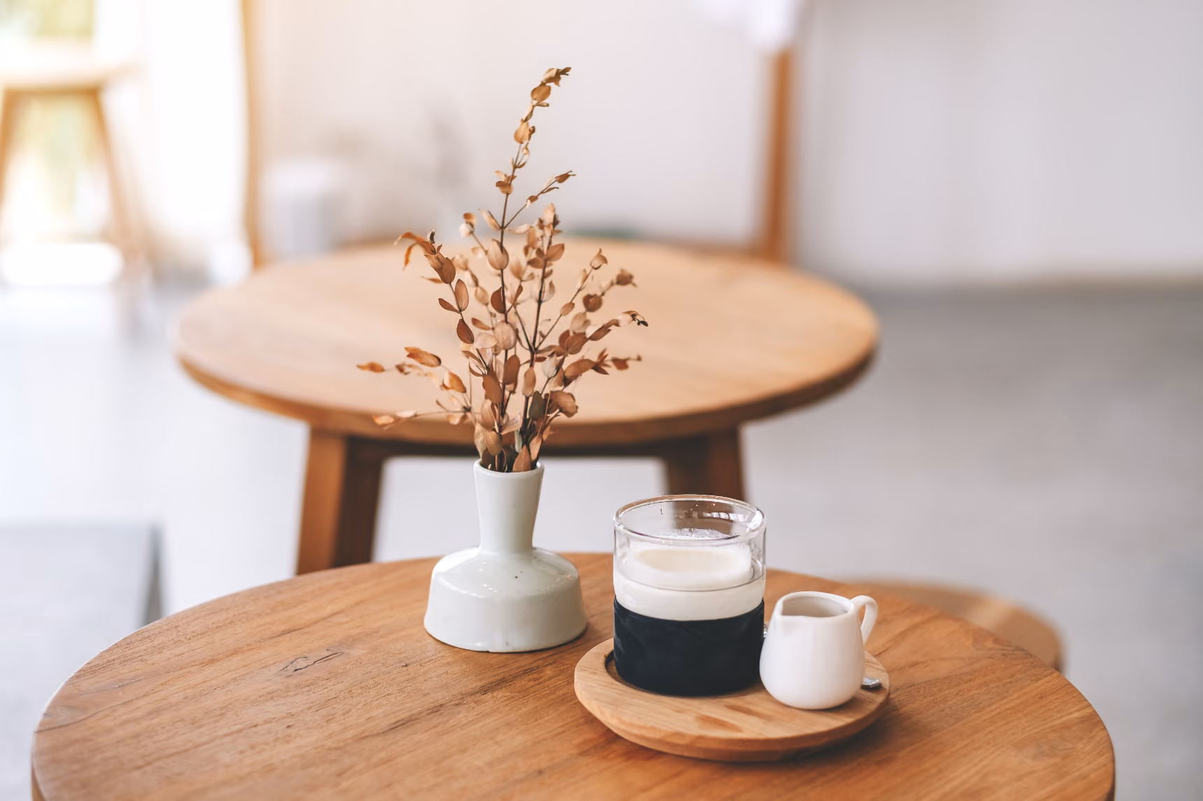 Coffee table with mug stock image