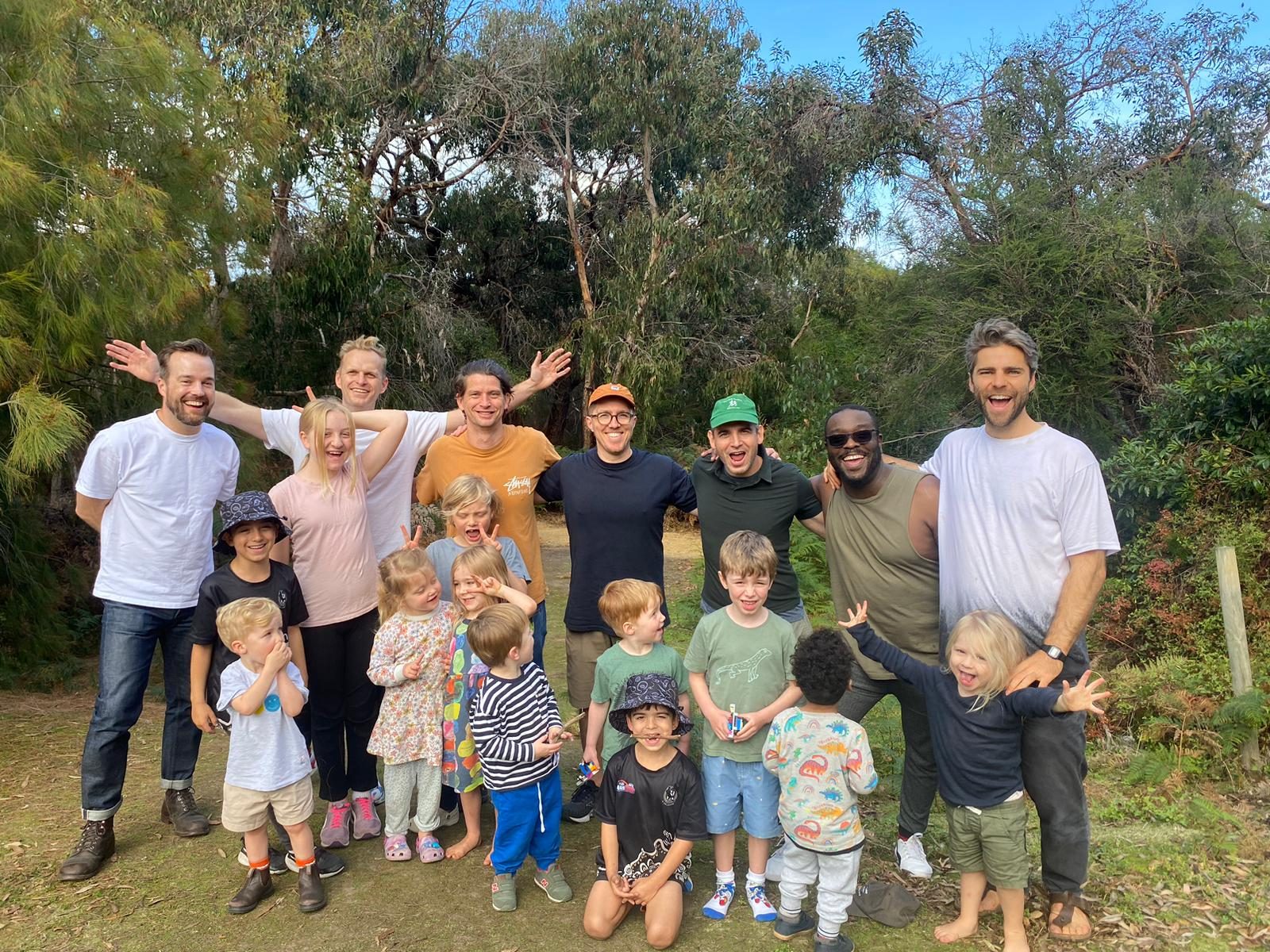 Dadfit dads and their kids together at Anglesea