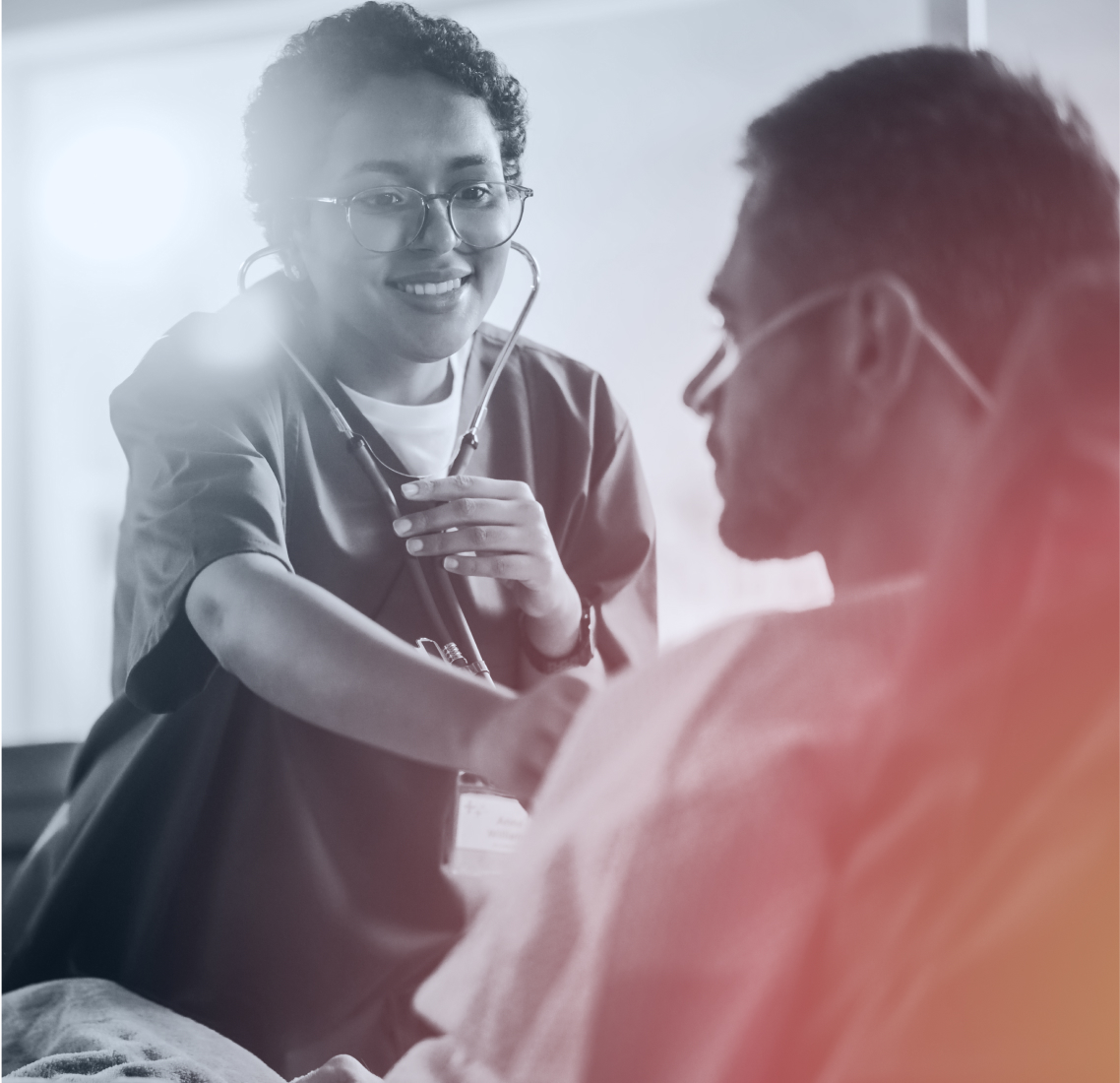 Healthcare provider meeting with patient