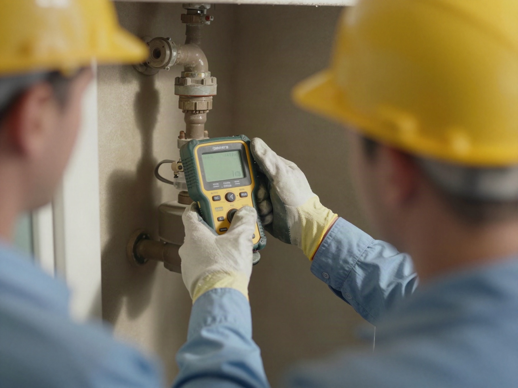 Inspección técnica de una instalación de gas con detector