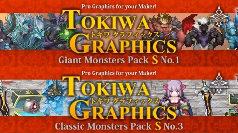 New Tokiwa Graphics Packs: Giant Monsters Pack S No.1, Classic Monsters Pack S No.3