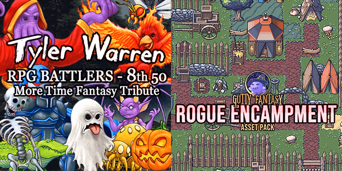 New Releases: Tyler Warren RPG Battlers 8th 50, Rogue Encampment Game Assets