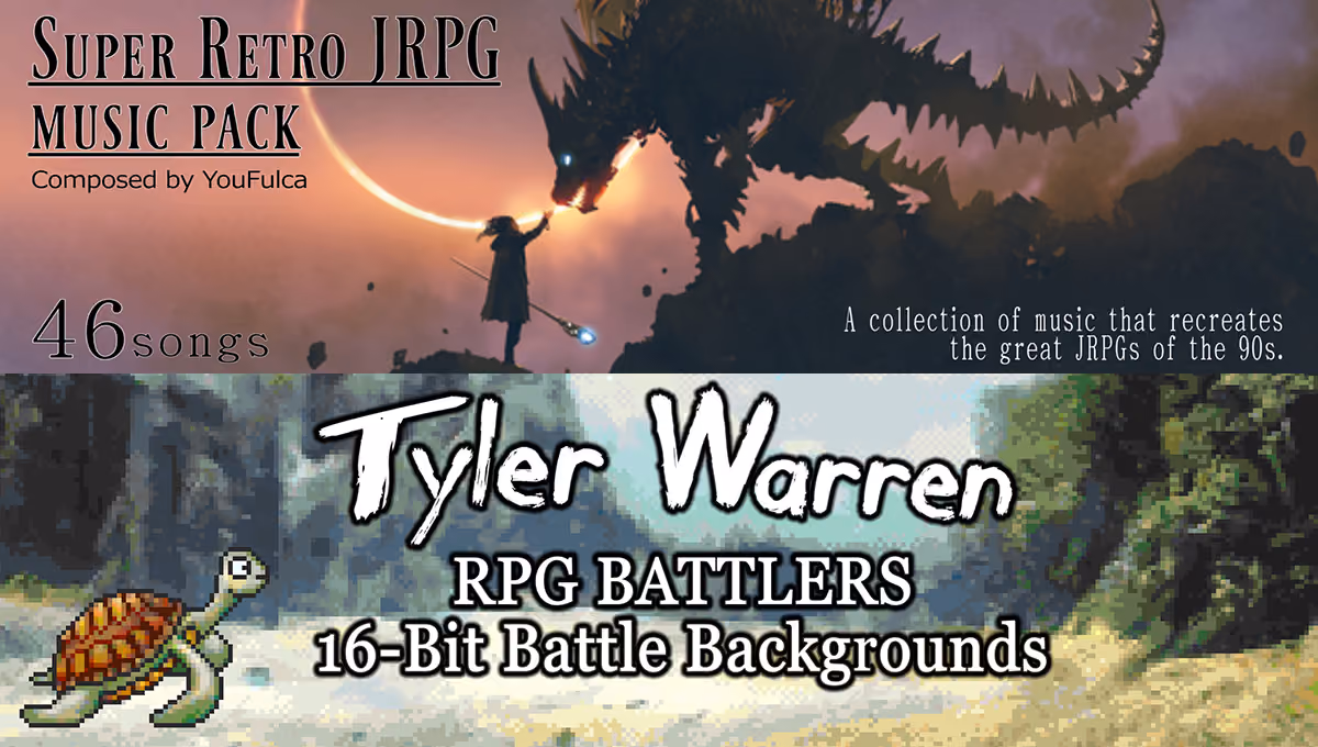 New Releases: Super Retro JRPG Music Pack, Tyler Warren RPG 16-Bit Battle Backgrounds