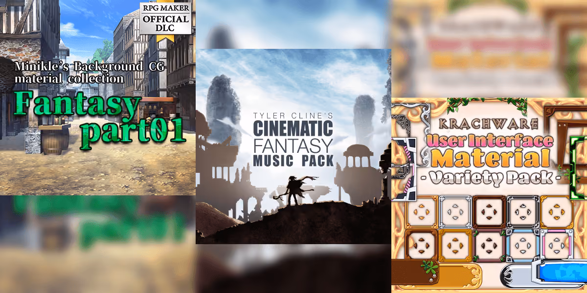 New Releases: Minikle's Background CG Material Collection Fantasy Part01, Tyler Cline's Cinematic Fantasy Music Pack, Krachware User Interface Material Variety Pack