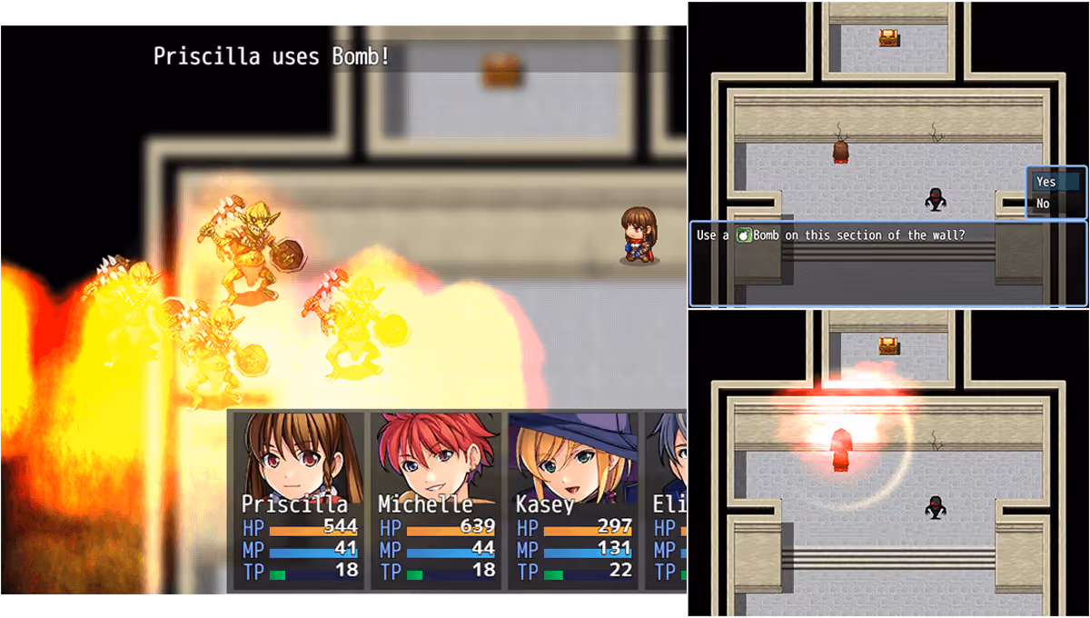 Blasts in Battles and Breaking Walls: Eventing a Bomb Item