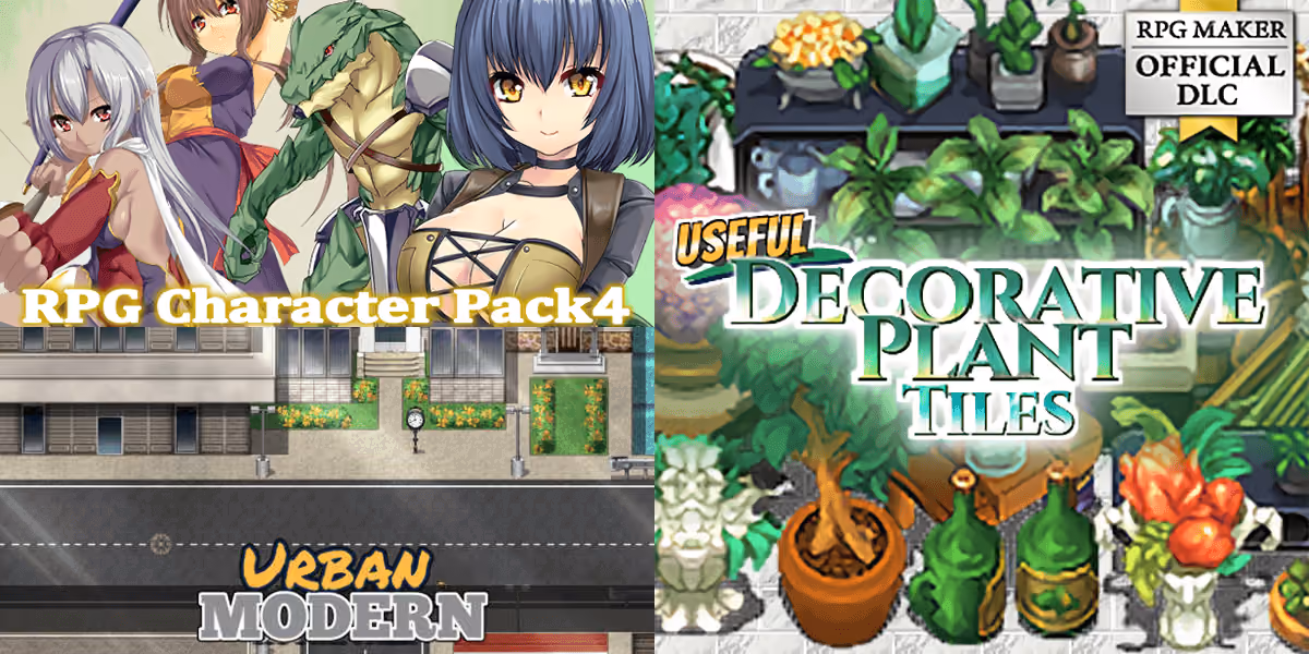 New Releases: Useful Decorative Plant Tiles, KR Urban Modern Tileset, RPG Character Pack 4