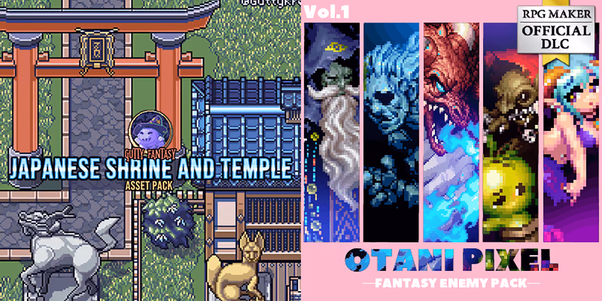 New Releases: Japanese Shrine and Temple Game Assets, The Otani Pixel Fantasy Enemy Pack No 1