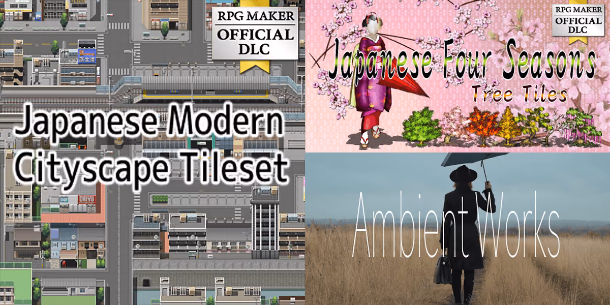 New Releases: Japanese Modern Cityscape Tileset, Japanese Four Seasons - Tree Tiles, Ambient Works