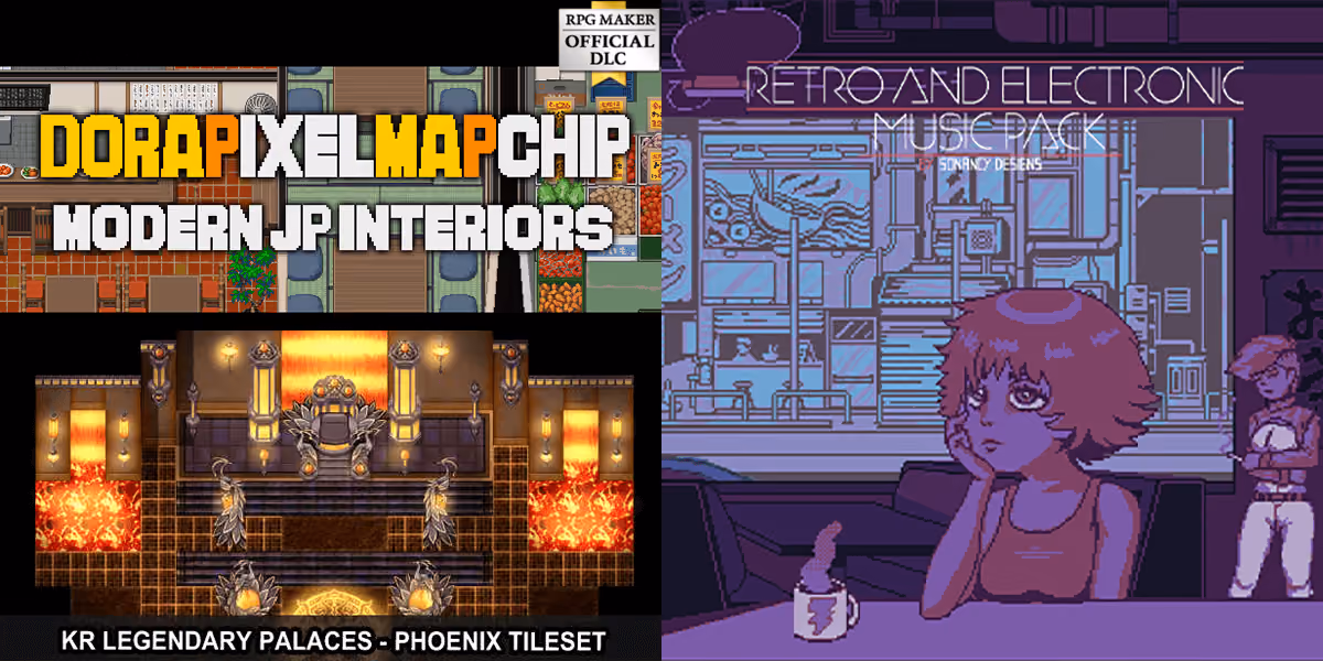 New Releases: DorapixelMapChips - Modern JP Interiors, KR Legendary Palaces - Phoenix Tileset, Retro and Electronic Game Music