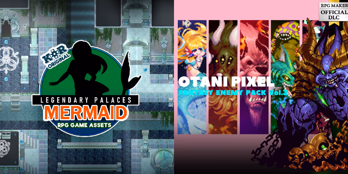 New Releases: KR Legendary Palaces - Mermaid Tileset, Otani Pixel Fantasy Enemy Pack Vol.3