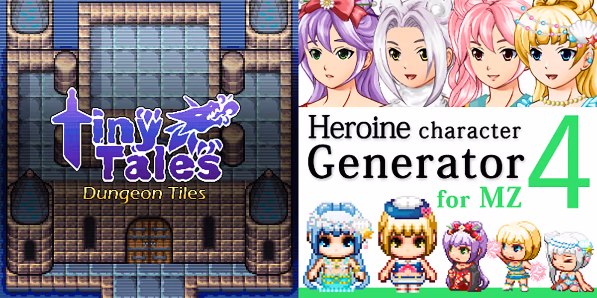 New Releases: MT Tiny Tales Dungeon Tiles, Heroine Character Generator 4 for MZ