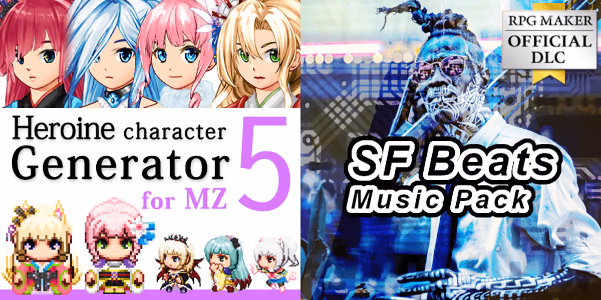 New Releases: Heroine Character Generator 5 for MZ, SF Beats Music Pack