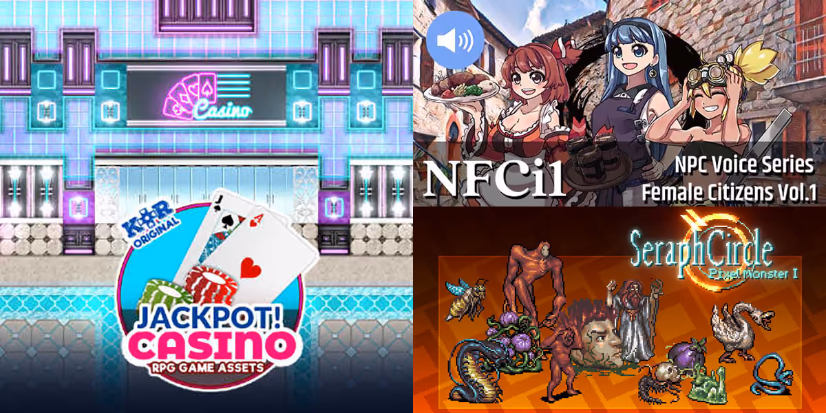 New Releases: KR Jackpot - Casino Tiles, NPC Female Citizens Vol.1, SeraphCircle Pixel Monster 1